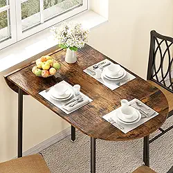 Mesa de Jantar Dobrável Oval, Duas Laterais Podem Ser Dobradas, Permitindo Controlar o Tamanho da Mesa à Vontade, São Robustas e Estáveis, Adequado para Várias Pessoas