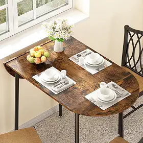 Mesa de Jantar Dobrável Oval, Duas Laterais Podem Ser Dobradas, Permitindo Controlar o Tamanho da Mesa à Vontade, São Robustas e Estáveis, Adequado para Várias Pessoas
