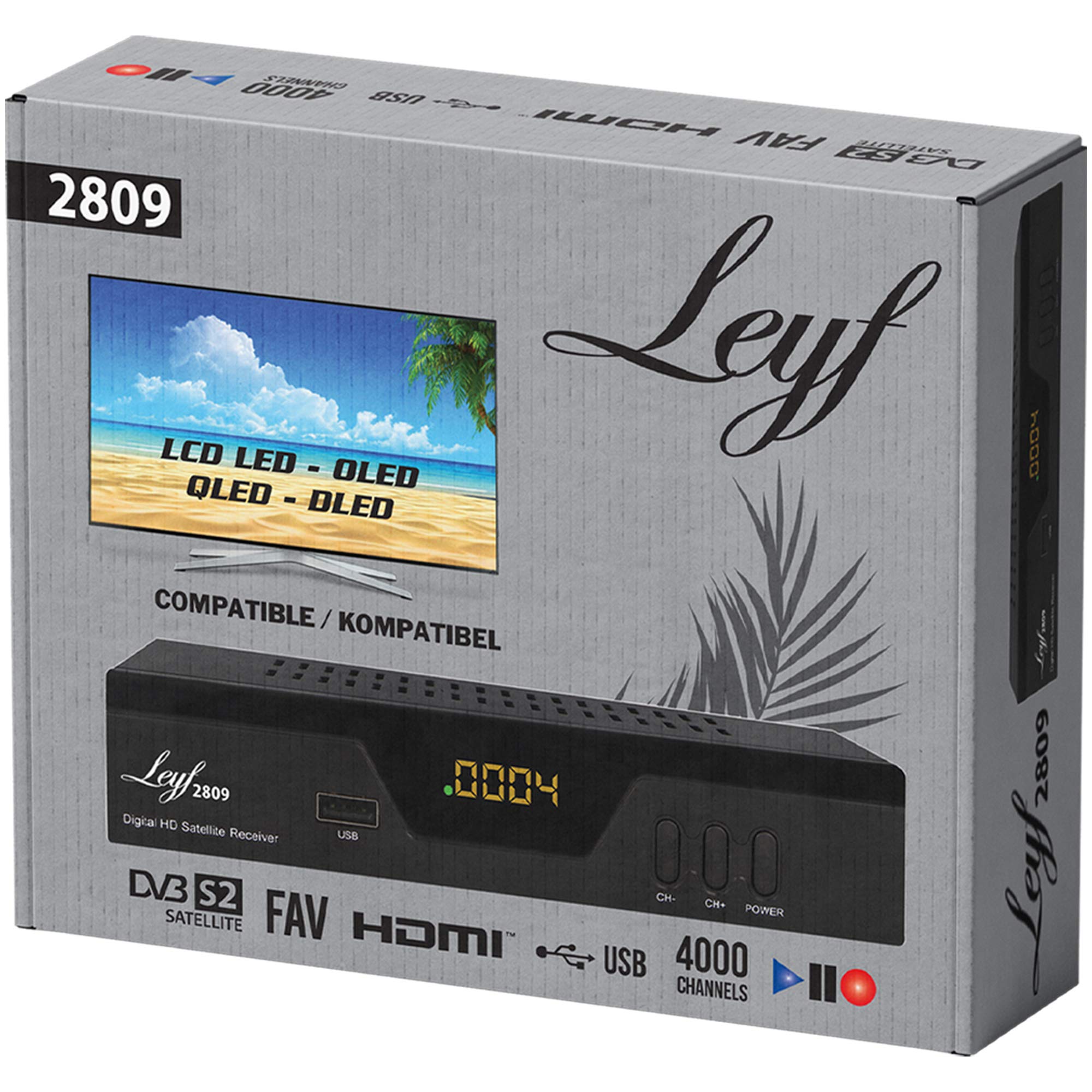 Leyf 2809 Récepteur Satellite numérique HDTV DVB-S/S2 HDMI Full HD 1080p