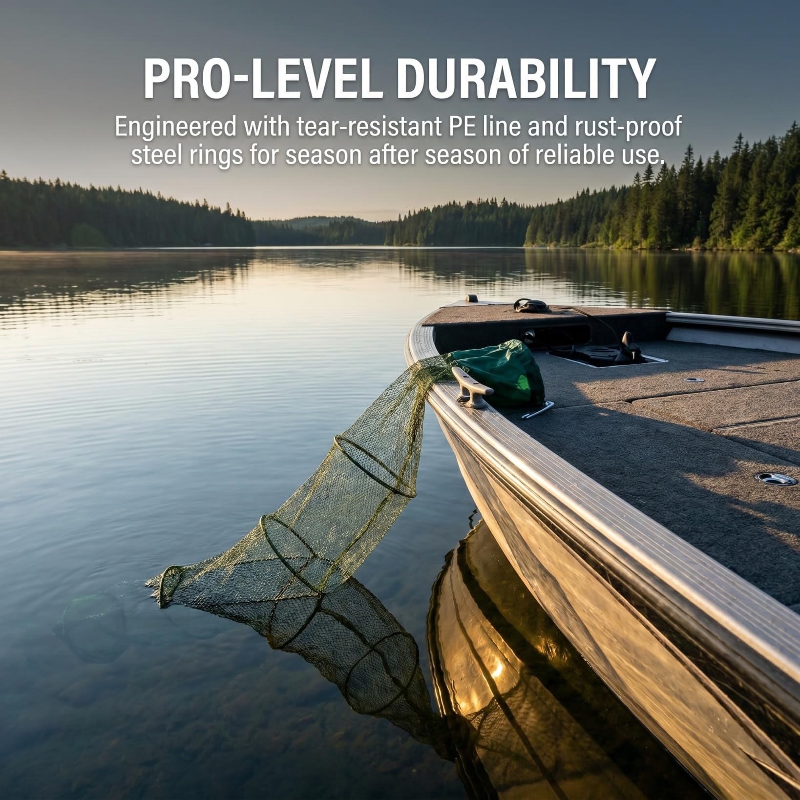 Filet de Pliable Maille Panier de Protection des Poissons Polyester et Acier Inoxydable Équipement de Pratique pour Stockage et Localisation des Poissons