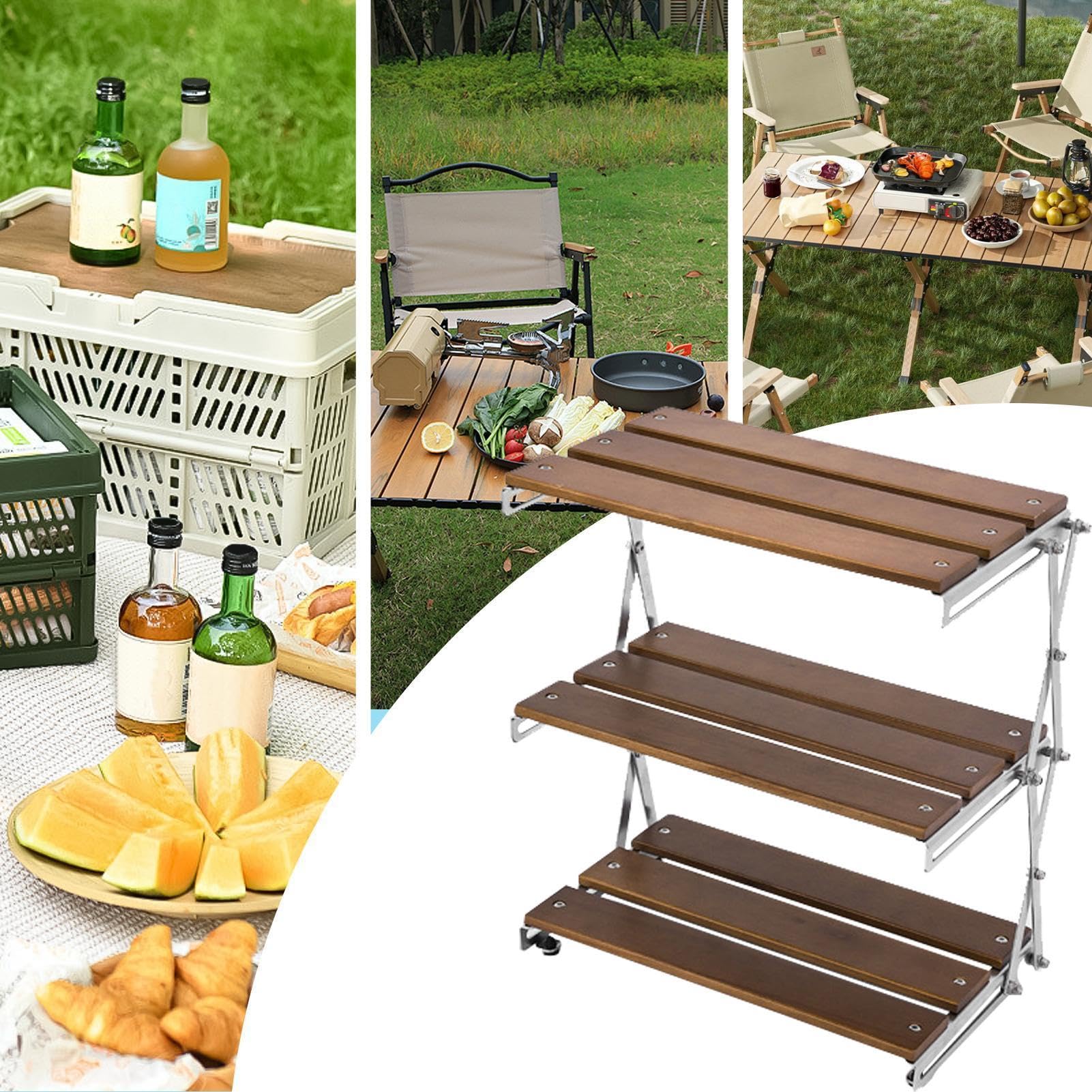 Étagère de Rangement Pliante de Camping, Organisateur Pliable étagère de