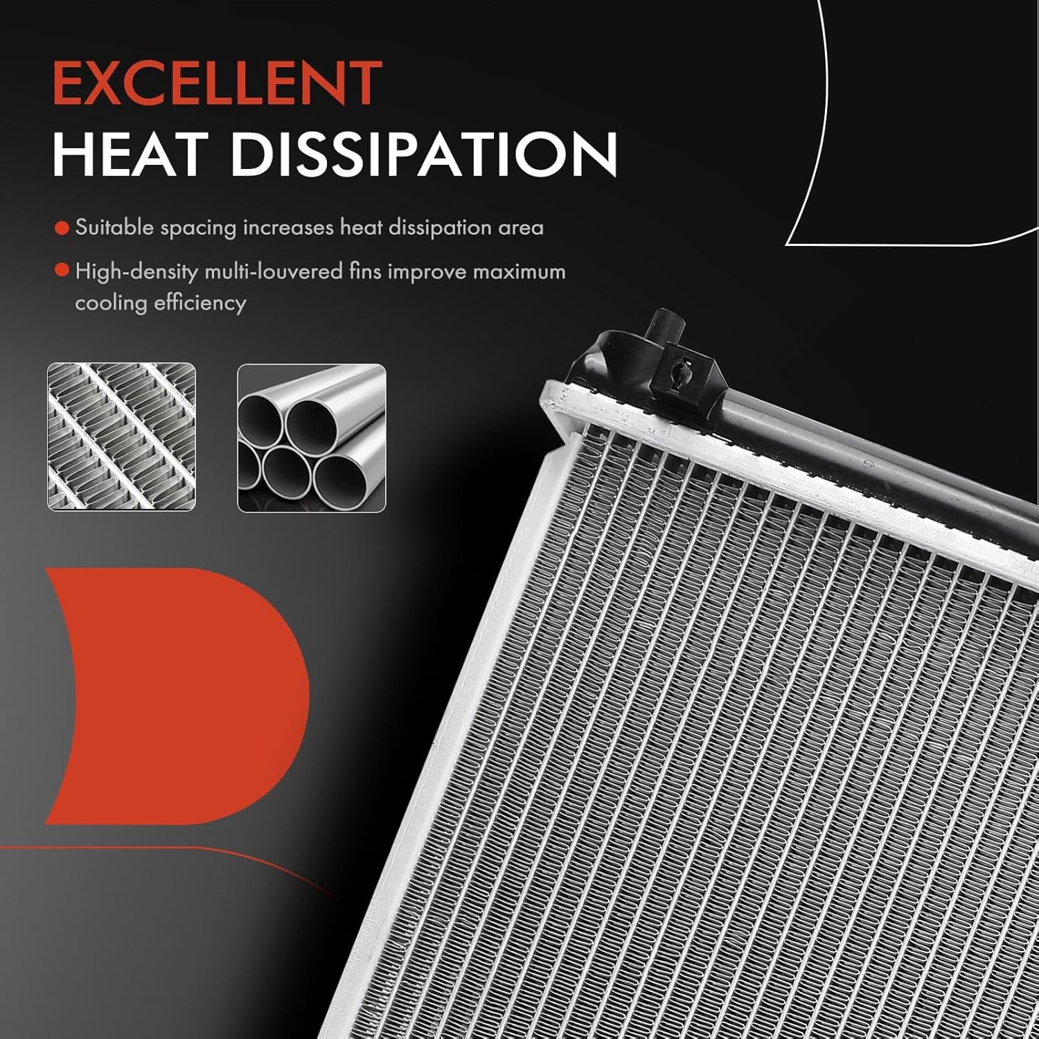 A-Premium Engine Coolant Radiator with Transmission Oil Cooler Compatible with Honda CR-V CRV 2002-2006 L4 2.4L, Automatic Transmission, Replace# 19010PPAA51