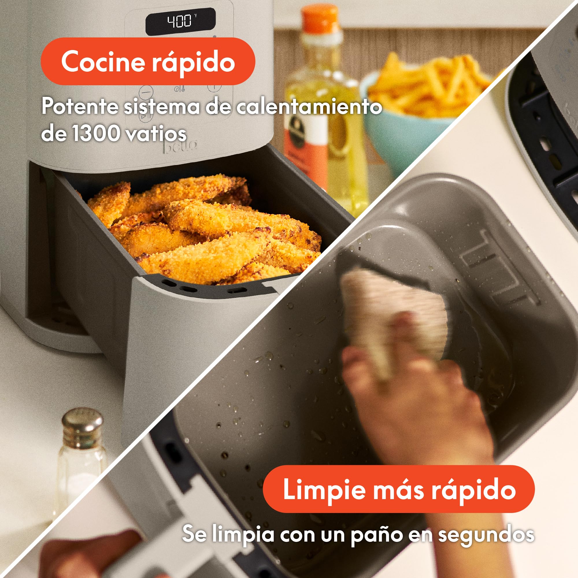 bella Slim 4.0 Qt Air Fryer, Oatmilk