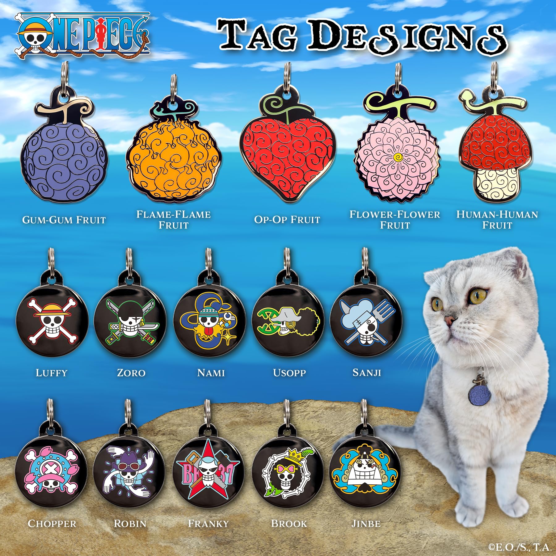 ONE PIECE ドッグタグコレクション Amazon.com : One Piece Anime Personalized Dog Tags for Pets: Straw