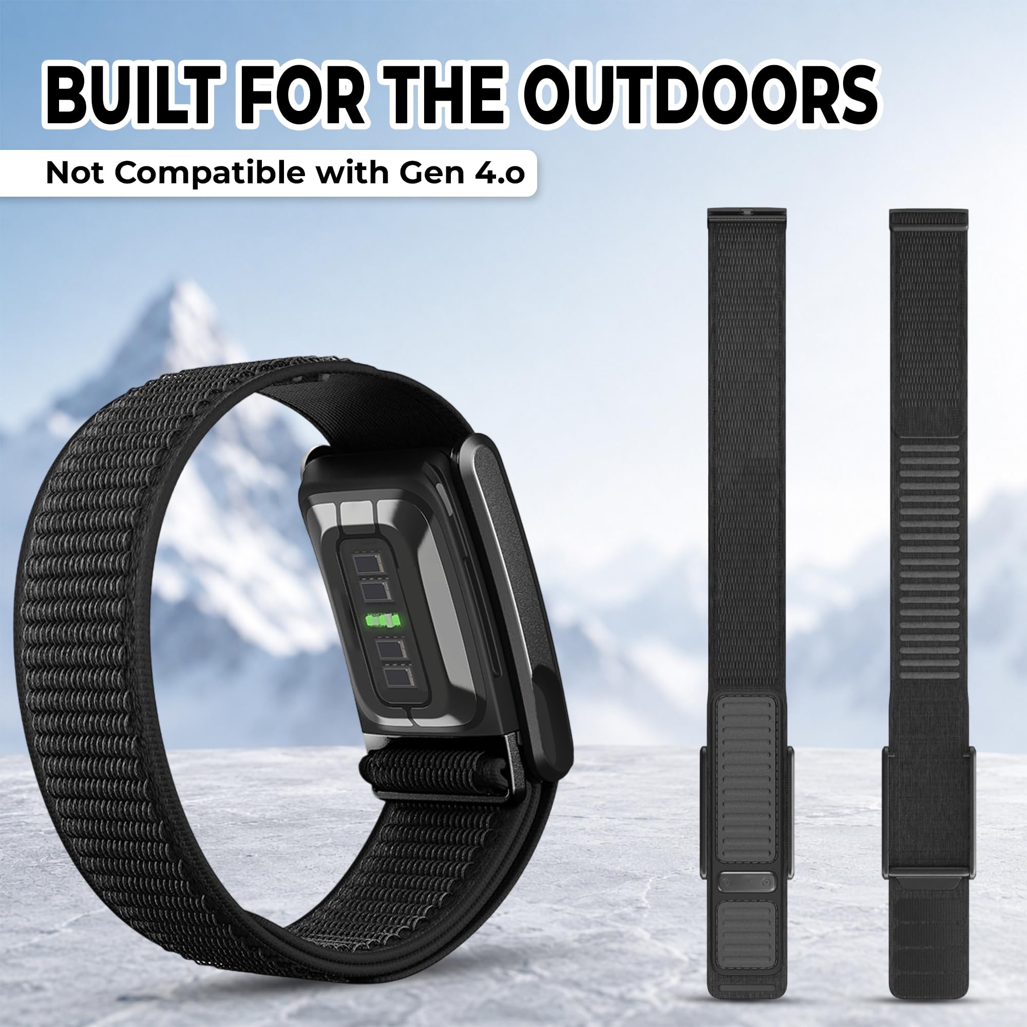 Dado Cinturino di ricambio sportivo in silicone ibrido in nylon compatibile con WHOOP 5.0, One, Peak e Life Fitness Tracker, traspirante e resistente, con cinturino di collegamento a scorrimento