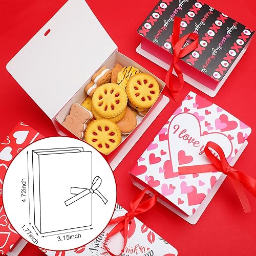 Miniatura 2 de Outus 24 cajas pequeñas para dulces de panadería para el día de San Valentín, corazones, galletas, magdalenas, pastelería, caja de chocolate para