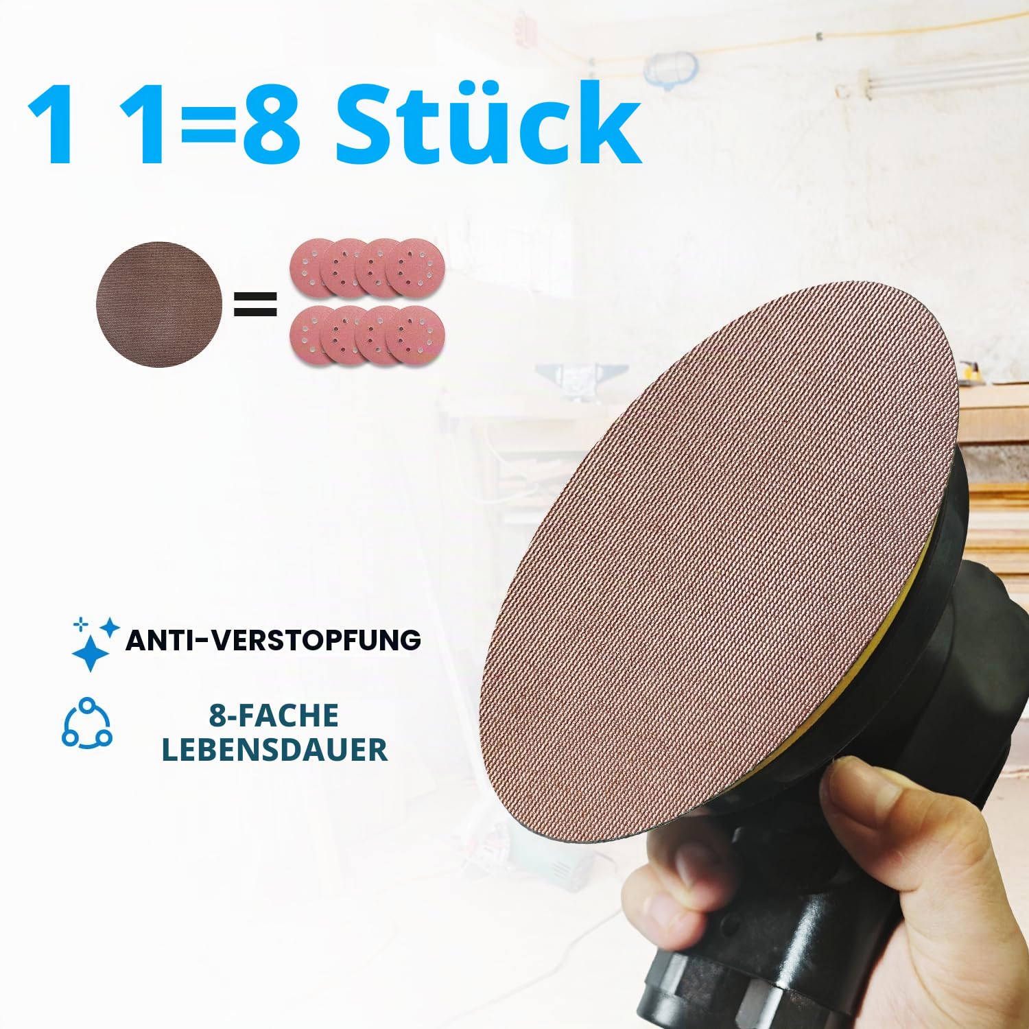 Schleifgitter 150mm Klett 80 Körnung, für 150mm Exzenterschleifer Schleiftellerschoner Schutzauflage 2608000690 8295612111 R7303 GEX 40-150（45 Stück）