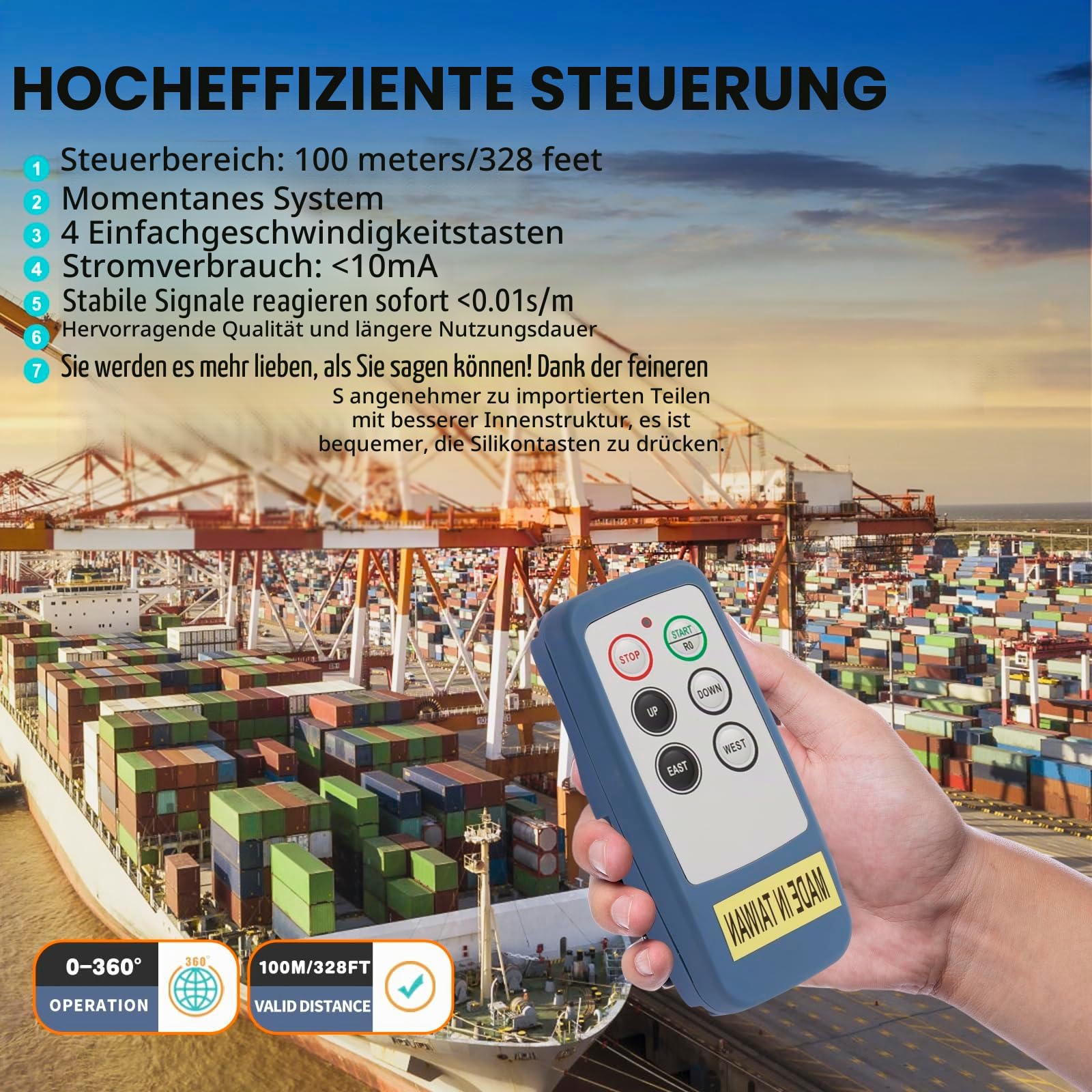 12V 24V 4 Kanäle Tasten Mini Drahtlose Kran Fernbedienung für Brückenkran Industrielle Elektrisch Hebezeug Winde Kippanhänger Funk Sender und Empfänger Saga L6
