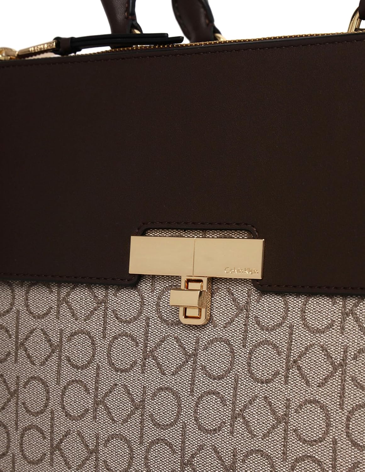 Calvin Klein womens Becky Tote Bag – 2 in 1, Vegan Leather, Monogram, 3 Pockets - Image 6