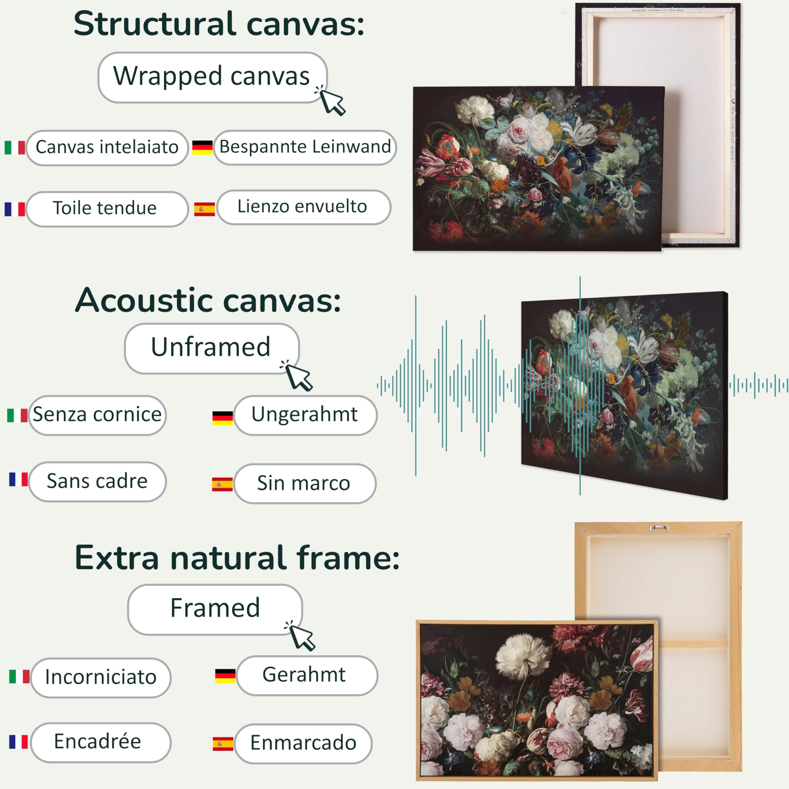 murando - Quadro con Cornice Naturale Alba Astratta 120x80 cm 1 Pezzo - Stampa su Tela Strutturata - Quadri Moderni Soggiorno Grandi - Pannelli Decorativi per Pareti - Telaio in Legno a-H-10170-b-a