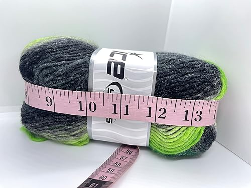 Ice Yarns Lana Bella - Ovillo de mezcla de lana acrílica, 3.53 onzas, 273 yardas, color verde, gris, negro