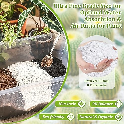 Miniatura 52 de Legigo 6 cuartos de galón de perlita hortícola orgánica para plantas de interior - Acondicionador natural para suelos hortícolas para mejorar