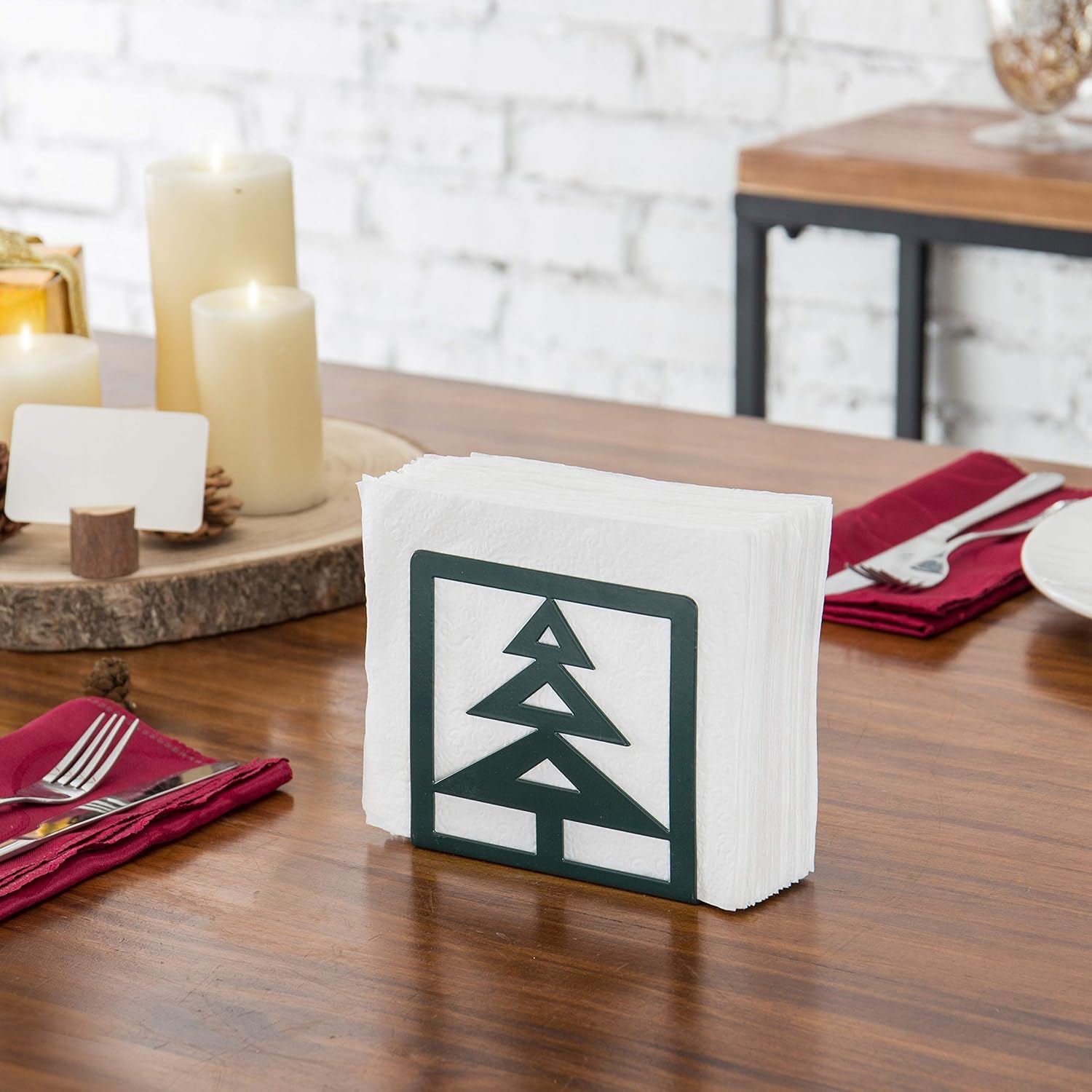 Best Cyber Monday 🔥 MyGift Christmas Tree-Design Green Metal Napkin Holder Crazy Deals MyGift Christmas Tree-Design Green Metal Napkin Holder