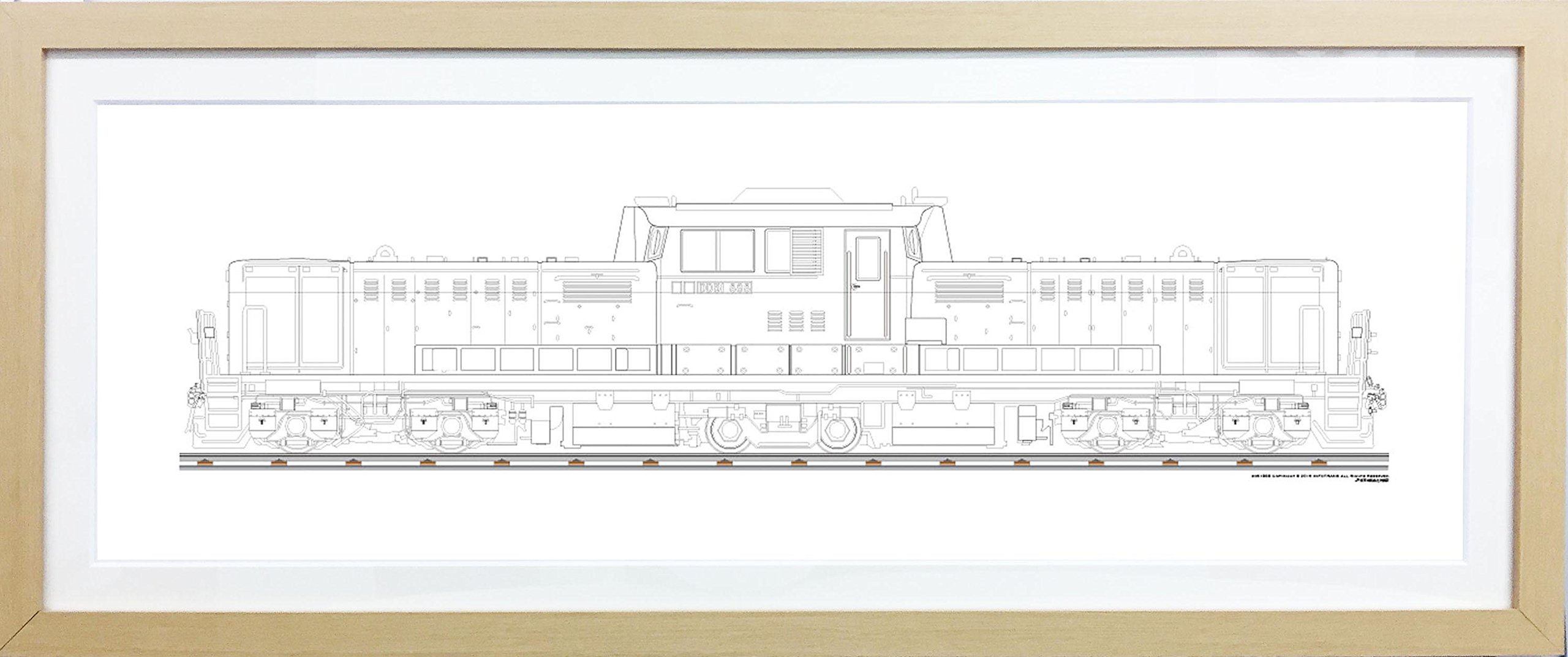 Amazon.co.jp: 鉄道絵画インテリア トレインアート 車両精密線画
