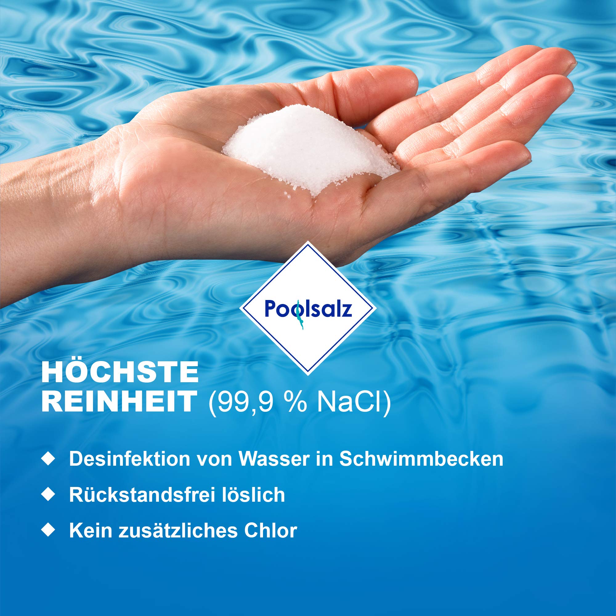 2 x Salinen Poolsalz 25kg für Salzwasser-Pool & Schwimmbad I hochreines Siedesalz, 99,9% NaCI I schnell löslich, geeignet für Elektrolyseanalgen I natürlicher Chlor-Ersatz für sauberes Poolwasser