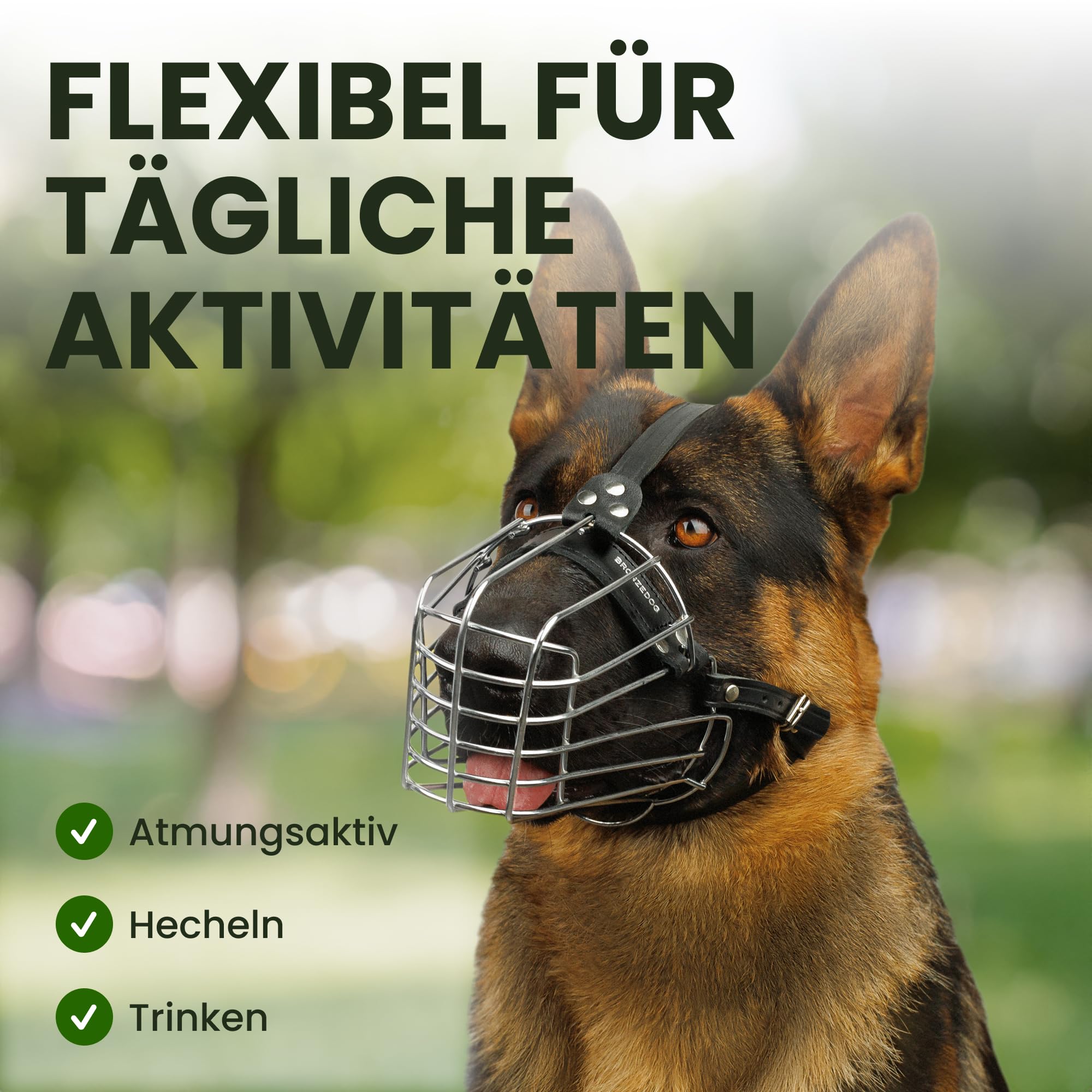 BRONZEDOG Edelstahl Metallmaulkorb für Extra Große Hunde, ermöglicht Hecheln und Trinken (Cane Corso)
