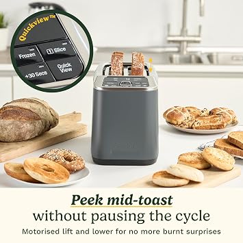 Cuisinart Smart Elite 2-Slice Toaster | Extra-Long Slots for Artisan Bread | Save your Toast Preferences | High-Lift QuickView | Bagel, Single Slice & Defrost Functions | +30sec Toast Boost | Denim