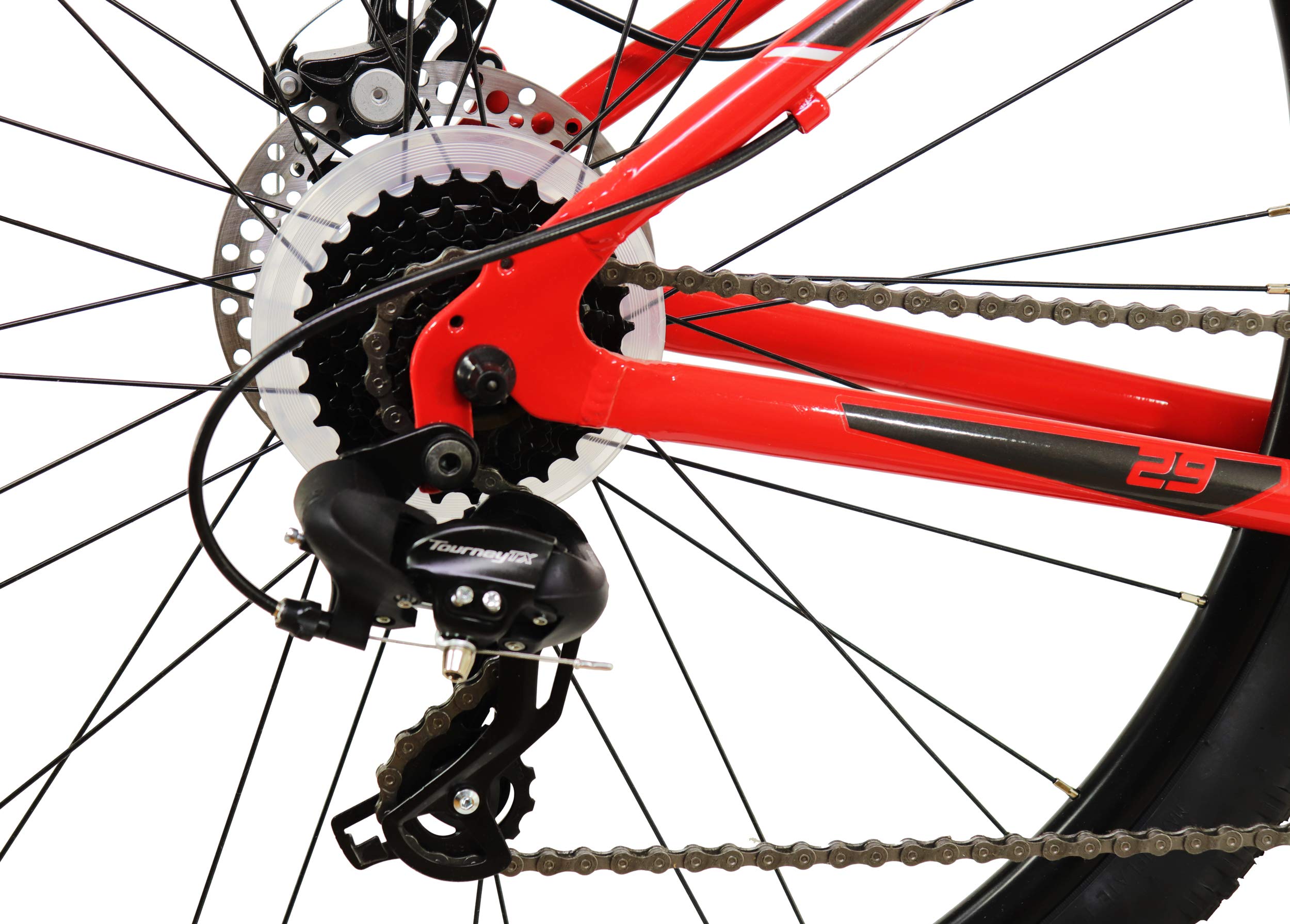 Bicicleta montaña SHIMANO SK10 29", Aluminio, 24v., Doble Frenos de Disco, Suspensión Delantera, roja, (varias tallas)