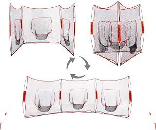 Portable Baseball and Softball Hitting Net,21x7 FT Triple Practice Net for Hitting, Batting, Throwing, Pitching and Backstop,Perfect for Solo or Team,Easy Set Up and Carrying
