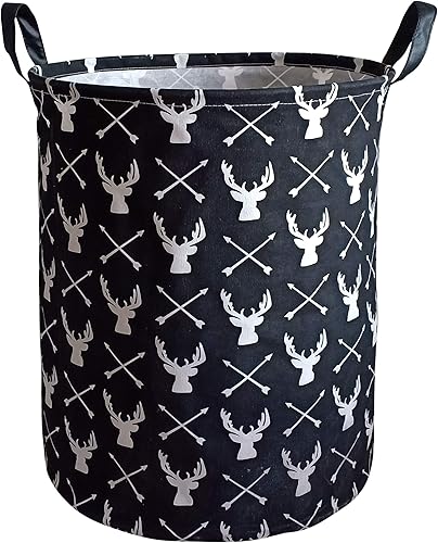 KUNRO canasta redonda grande para almacenamiento, con cubierta impermeable, organizador para la ropa sucia, para la habitación de los niños, para