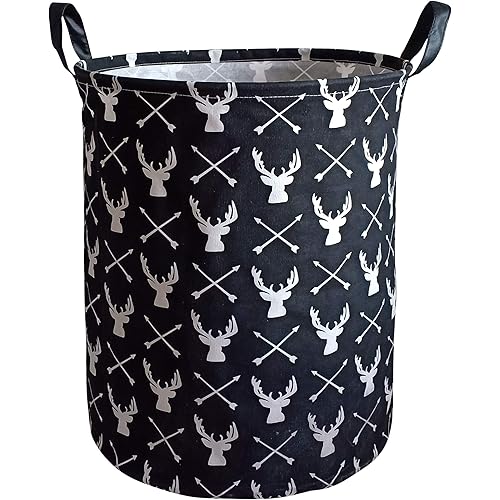 KUNRO Large Sized Storage Basket Waterproof Coating Organizer Bin Laundry Hamper for Nursery Clothes Toys (Deer)