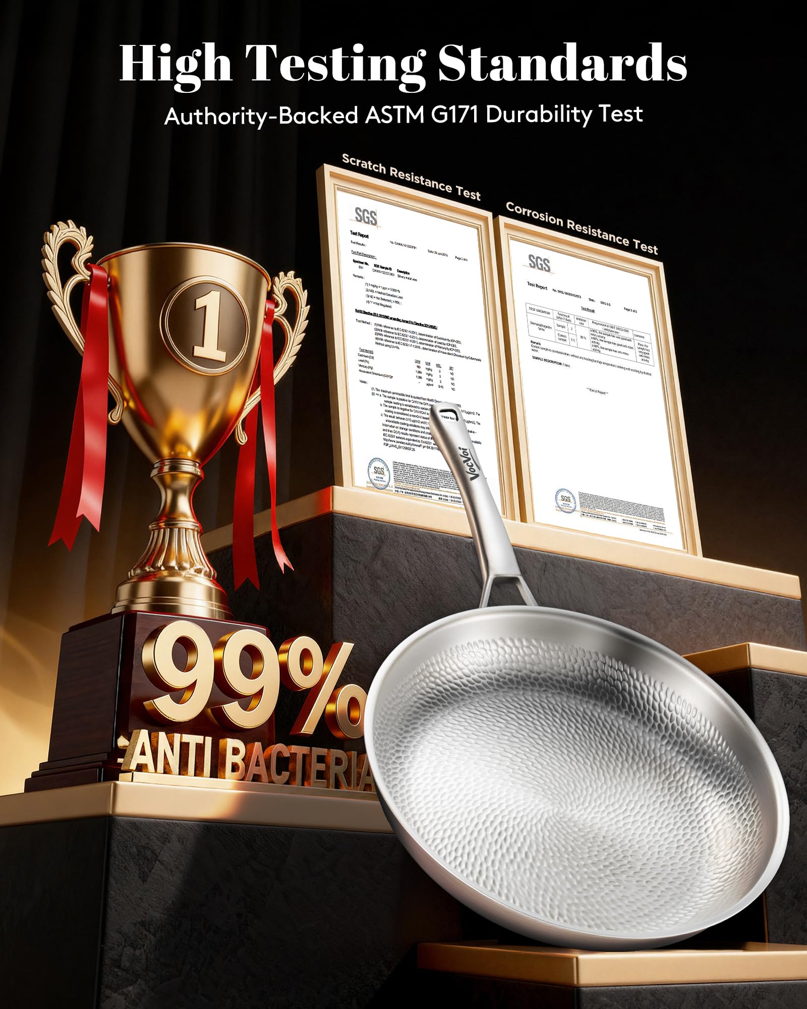 Titanium Pan 12 Inch - Hammered Pro with Lid -5 Titanium Pan 12 Inch - Hammered Pro with Lid -5