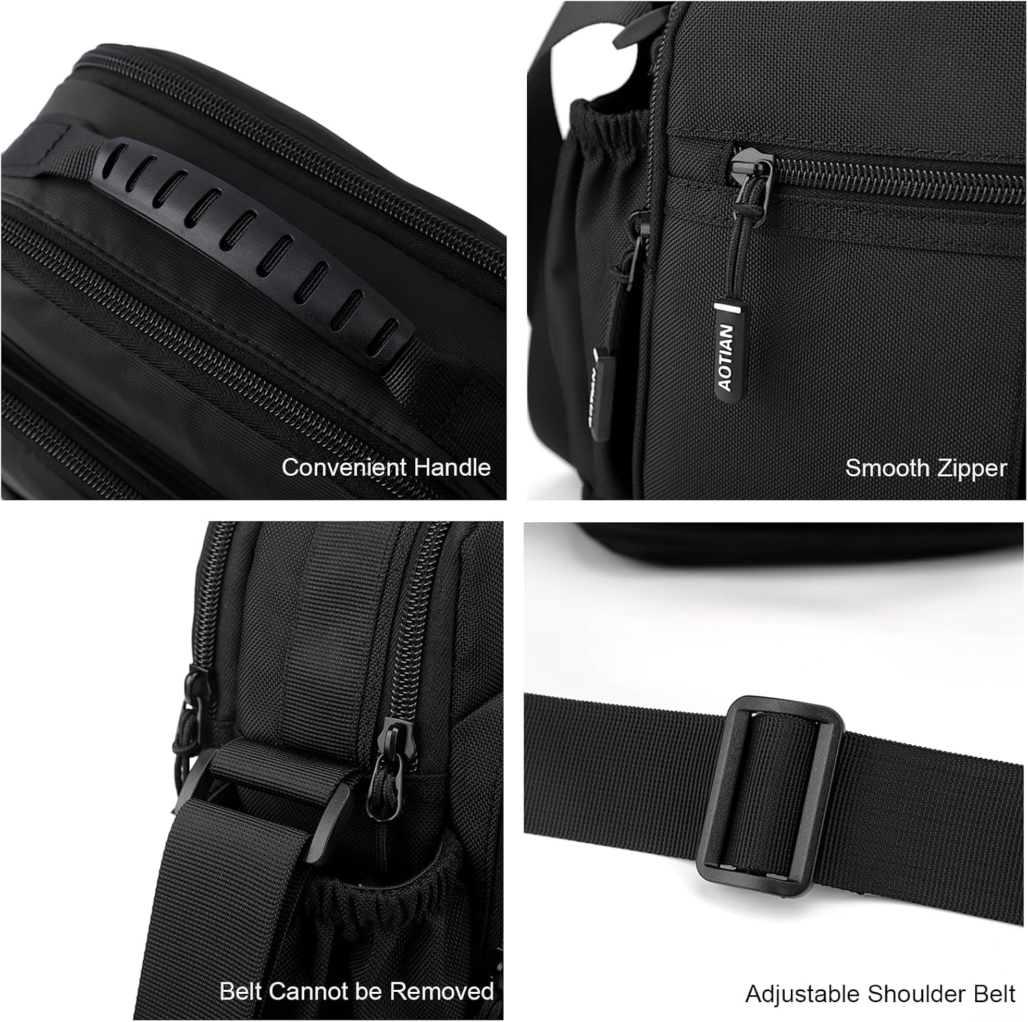 natyrlpog Men's Small Messenger Bag, Waterproof Nylon Crossbody Bag, Compact Shoulder Bag for Daily Use, Business, Travel & College