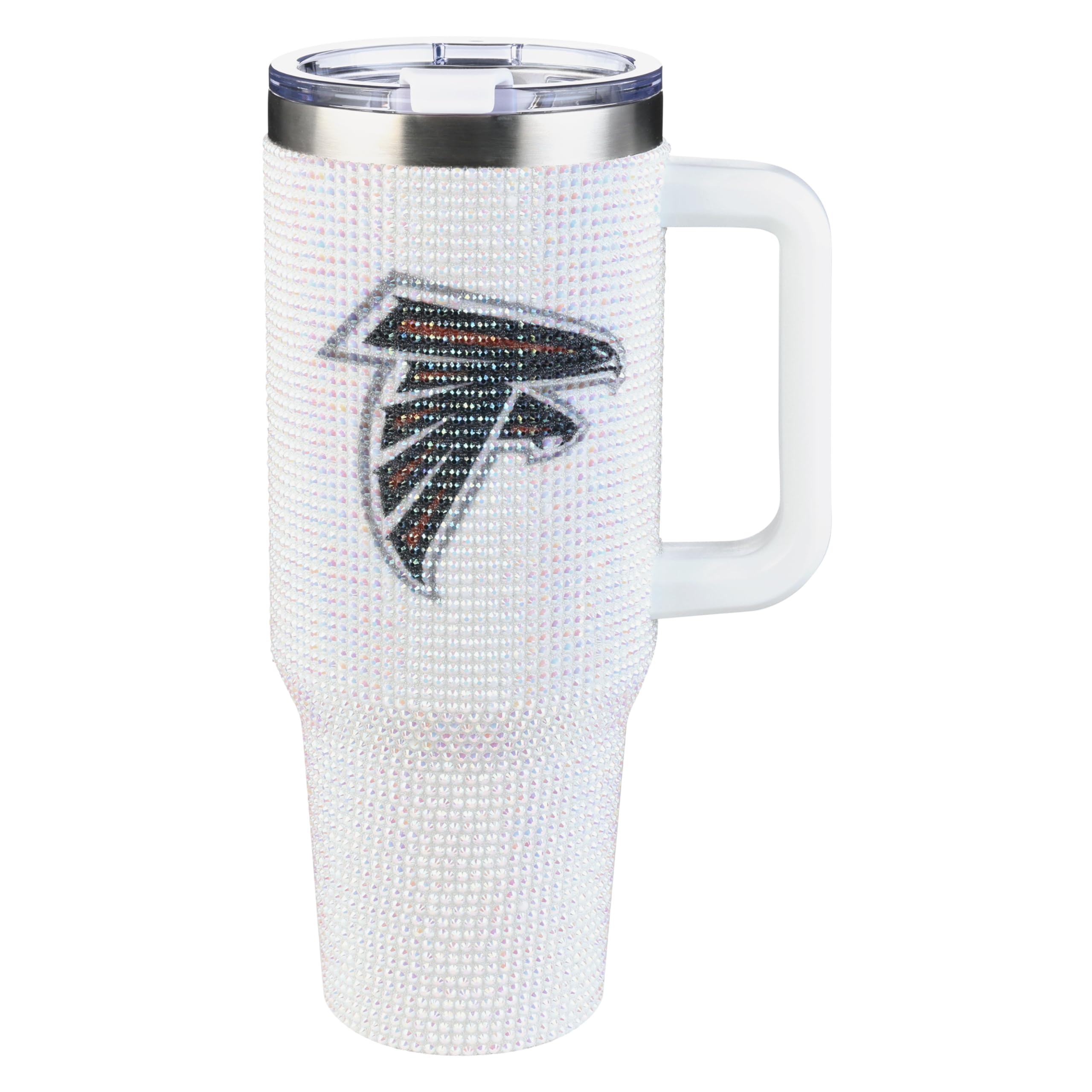 The Memory Company Officially Licensed 40oz White Bling Game Day Tumbler, Atlanta Falcons