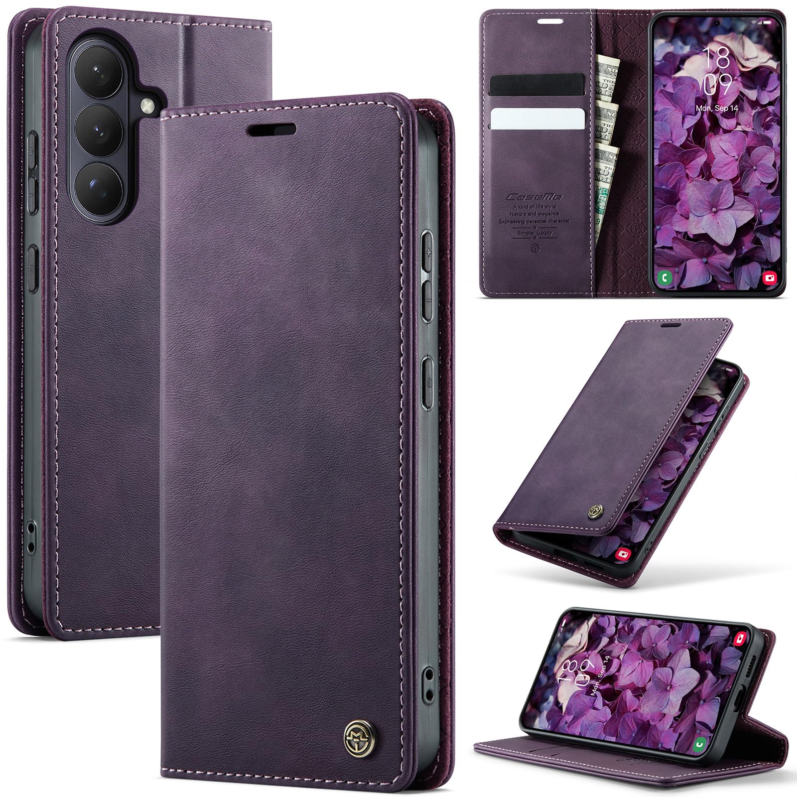 Lonjanfon Handyhülle, hülle klapphülle[Premium Hochwertig Lederhulle][RFID Blockierung][Ständer Funktion][Kartenfach] Schutzhulle Magnet Klappbar Flip Case Tasche