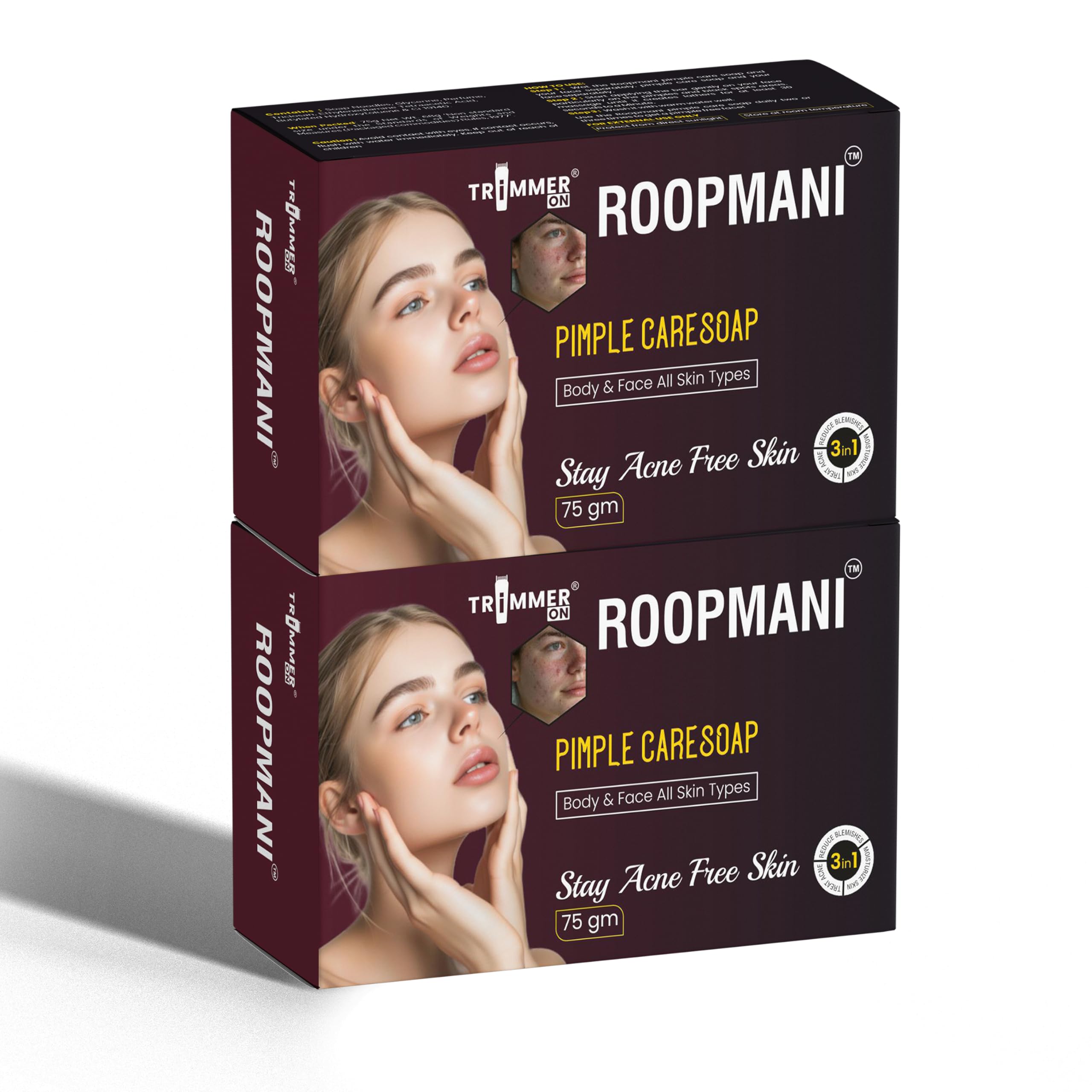 Roopmani Pimple Care Soap for Acne-Free Skin | Handmade Cold-Processed Soap | Controls Pimples & Acne | Vegan & Cruelty-Free | 75g (Pack Of 2)-image-20
