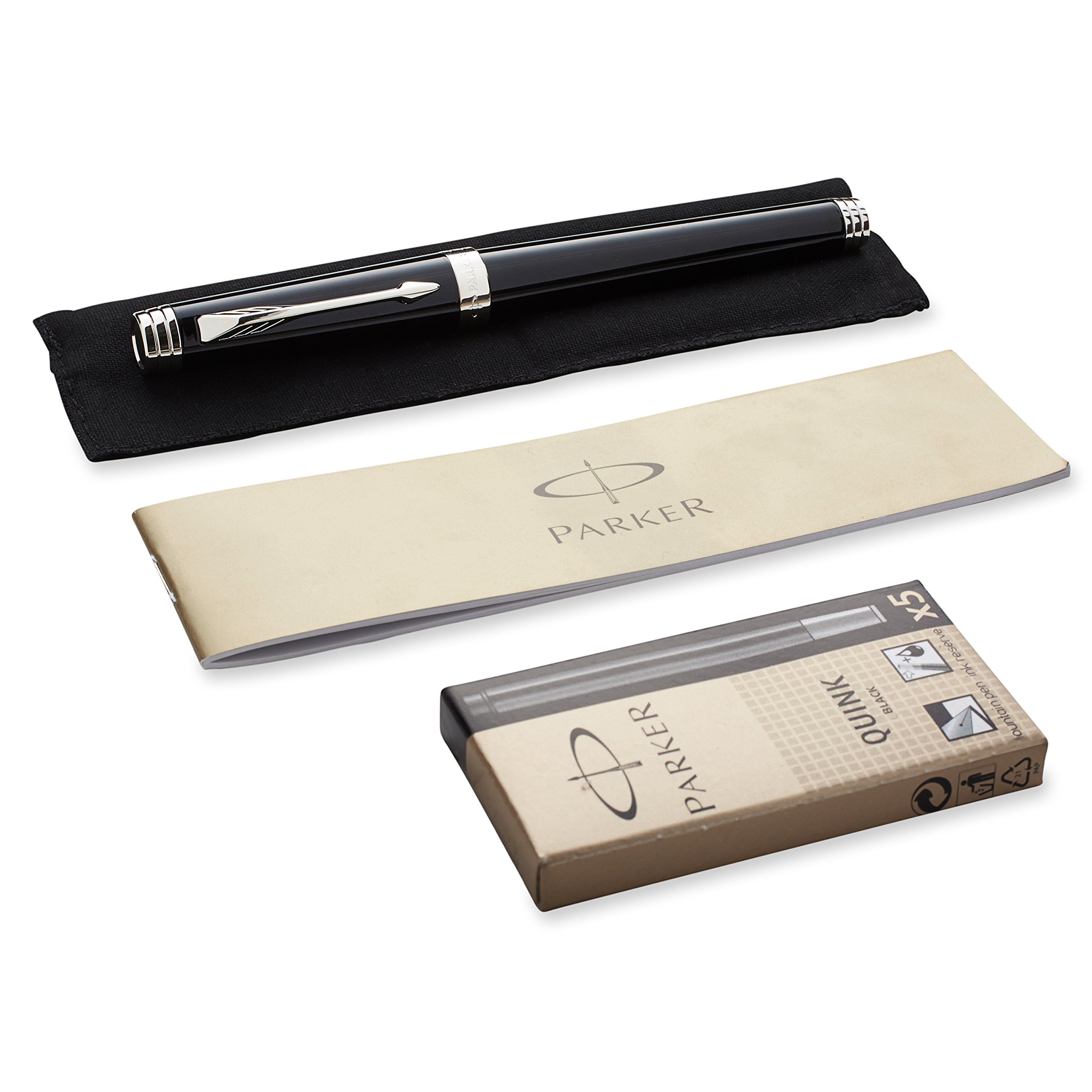 Amazon.co.jp: パーカー S0887810 万年筆 最高級 細字 漆墨色 ゴールド