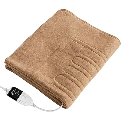 電気毛布 敷き 掛け兼用 洗える 10段階タイマー 6段階温度調整 140×80cm AI過熱保護機能 切り忘れ防止タイマー付き 速暖 節電 省エネ ダニ退治  …