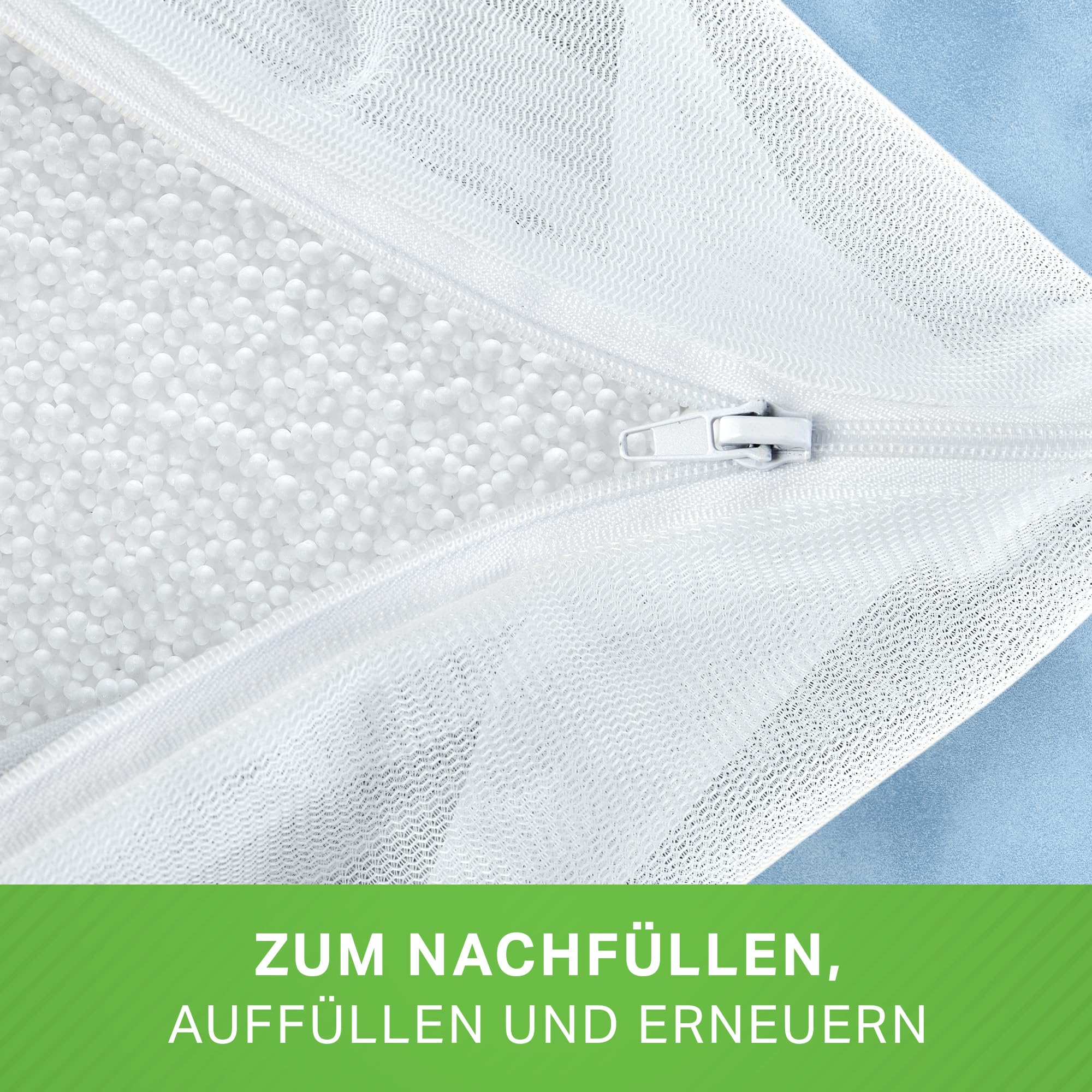Green Bean® 300 litri di alta qualità micro perle EPS 0,5-1 mm di produzione tedesca per imbottitura a sacco di pouf, confezione di ricarica per cuscini e microperle per allattamento