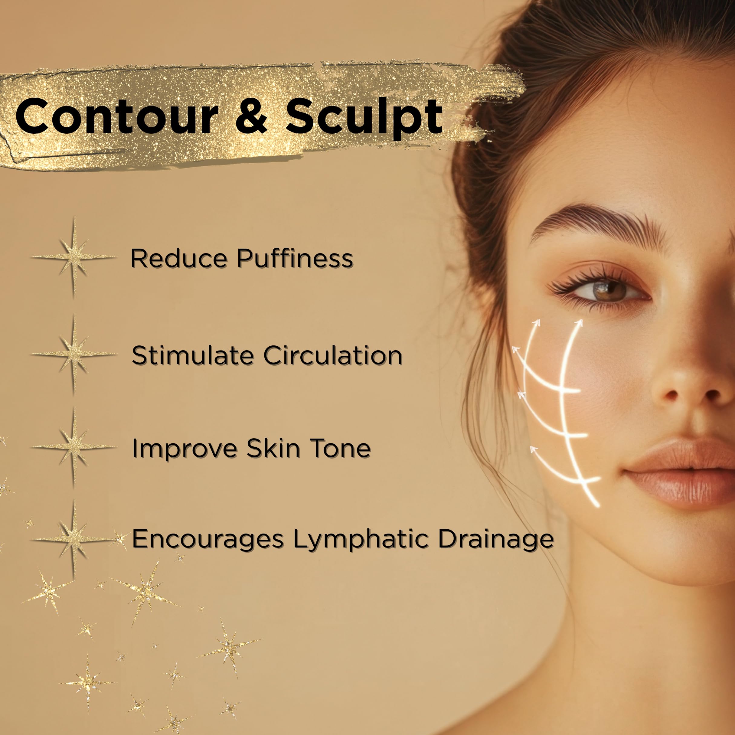 ICON Lymphatic Contour Face Brush, Dry Facial Sculpting Tool