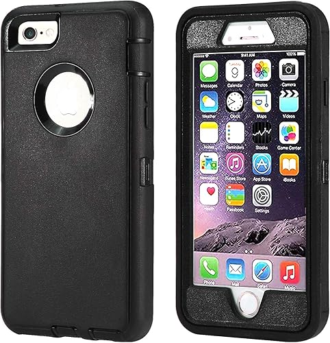 Annymall - Funda para iPhone 8 y iPhone 7, resistente, con función atril, protector de pantalla integrado, 4 en 1, fuerte y resistente a prueba de