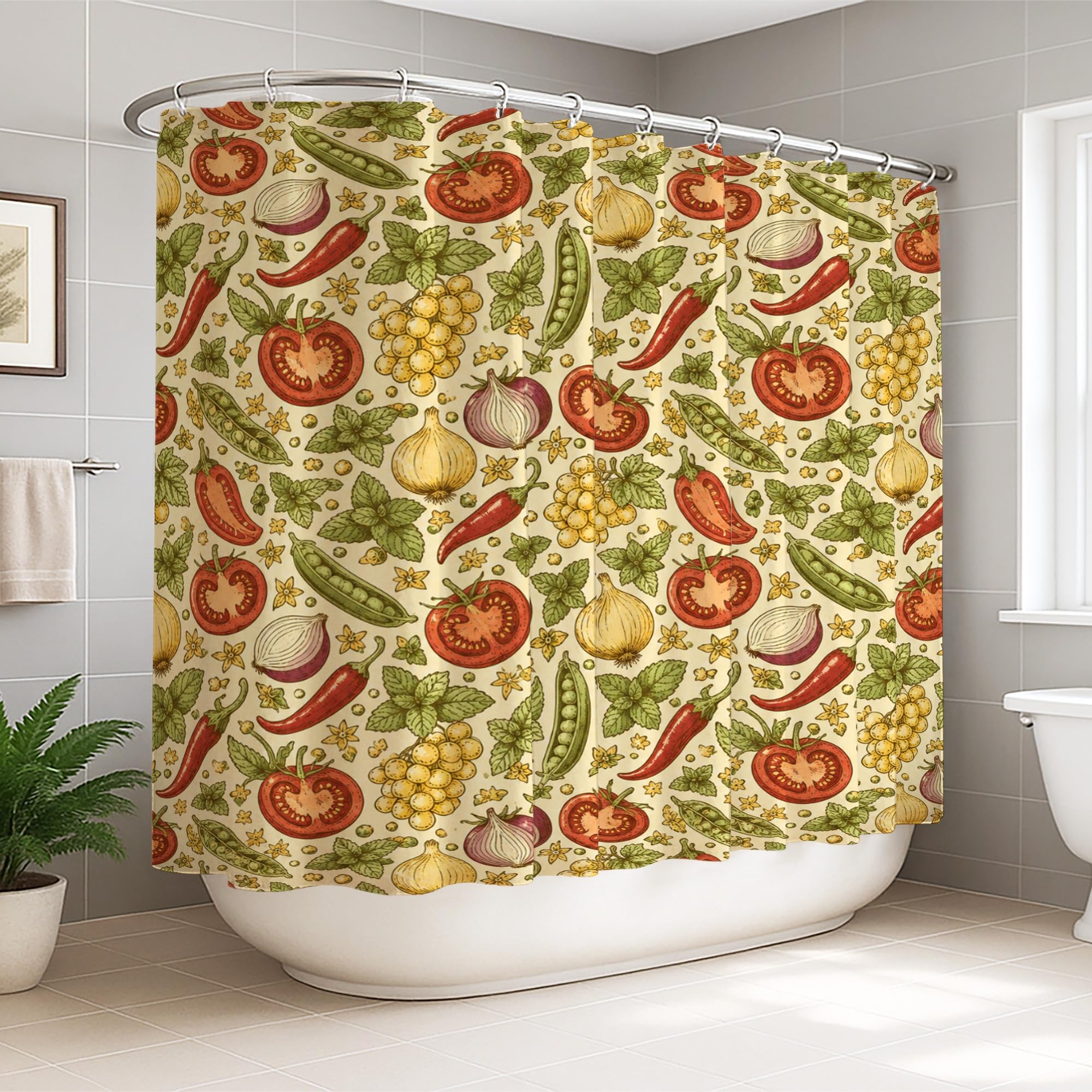 Rideau de douche extra large vert rustique 274x183 cm en tissu imperméable pour baignoire d'appartement