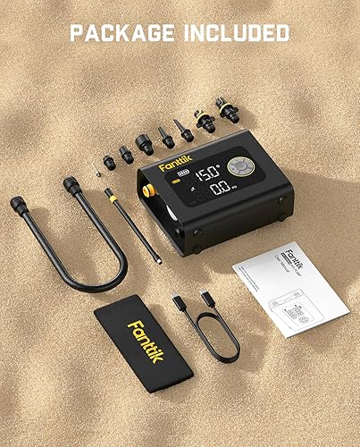 Miniatura 9 de Fanttik X9 Cross 4X Inflador portátil de neumáticos, bomba de tabla de remo  Máximo 75PSI con apagado automático, desinflado  Bomba de aire con luz