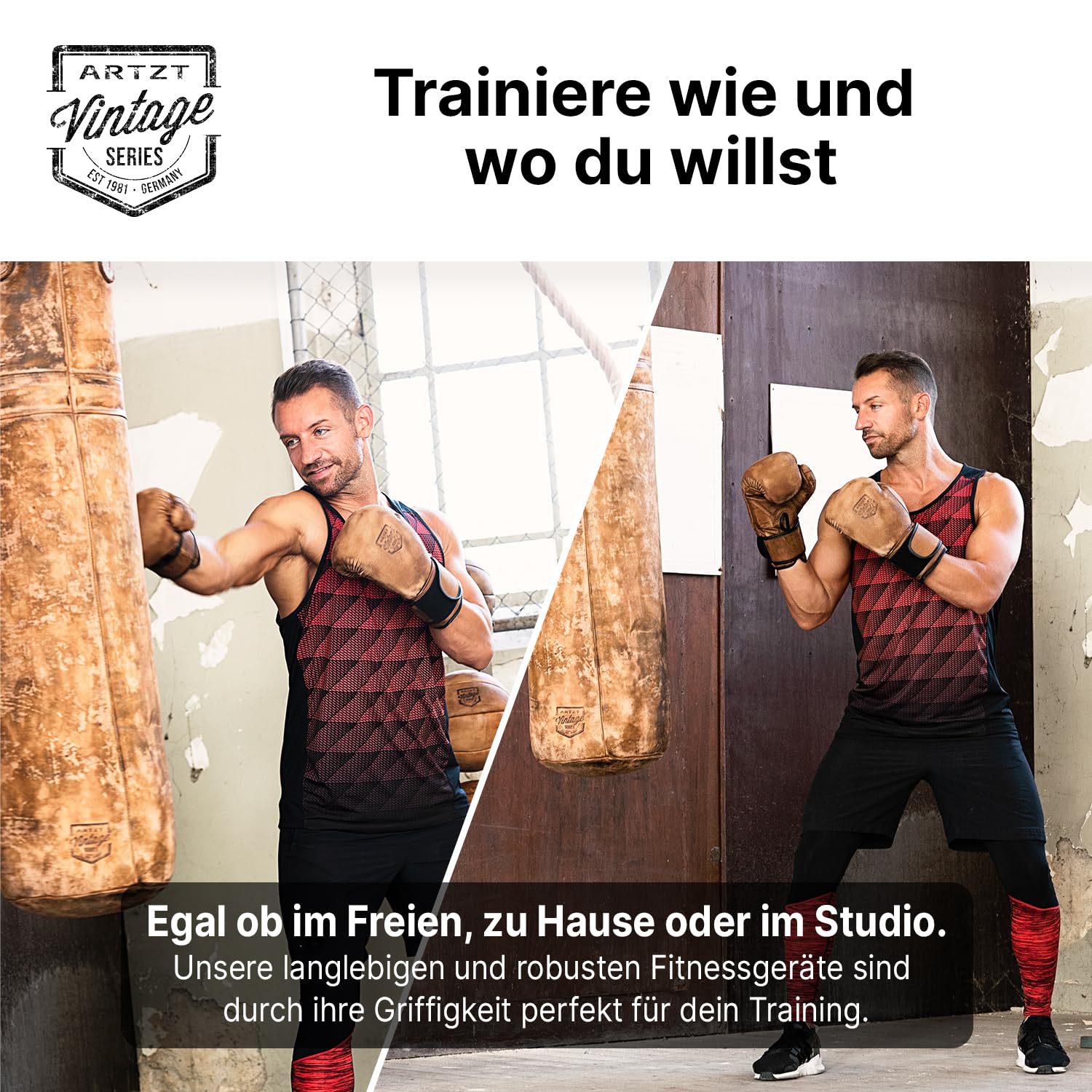 ARTZT Vintage Series Boxhandschuhe Rindsleder | Authentischer Vintage-Look | Ideal für Sparring, Boxsack & Pratze | Für Männer, Frauen & Jugendliche | Handgelenkschutz | Umweltfreundliche Verpackung