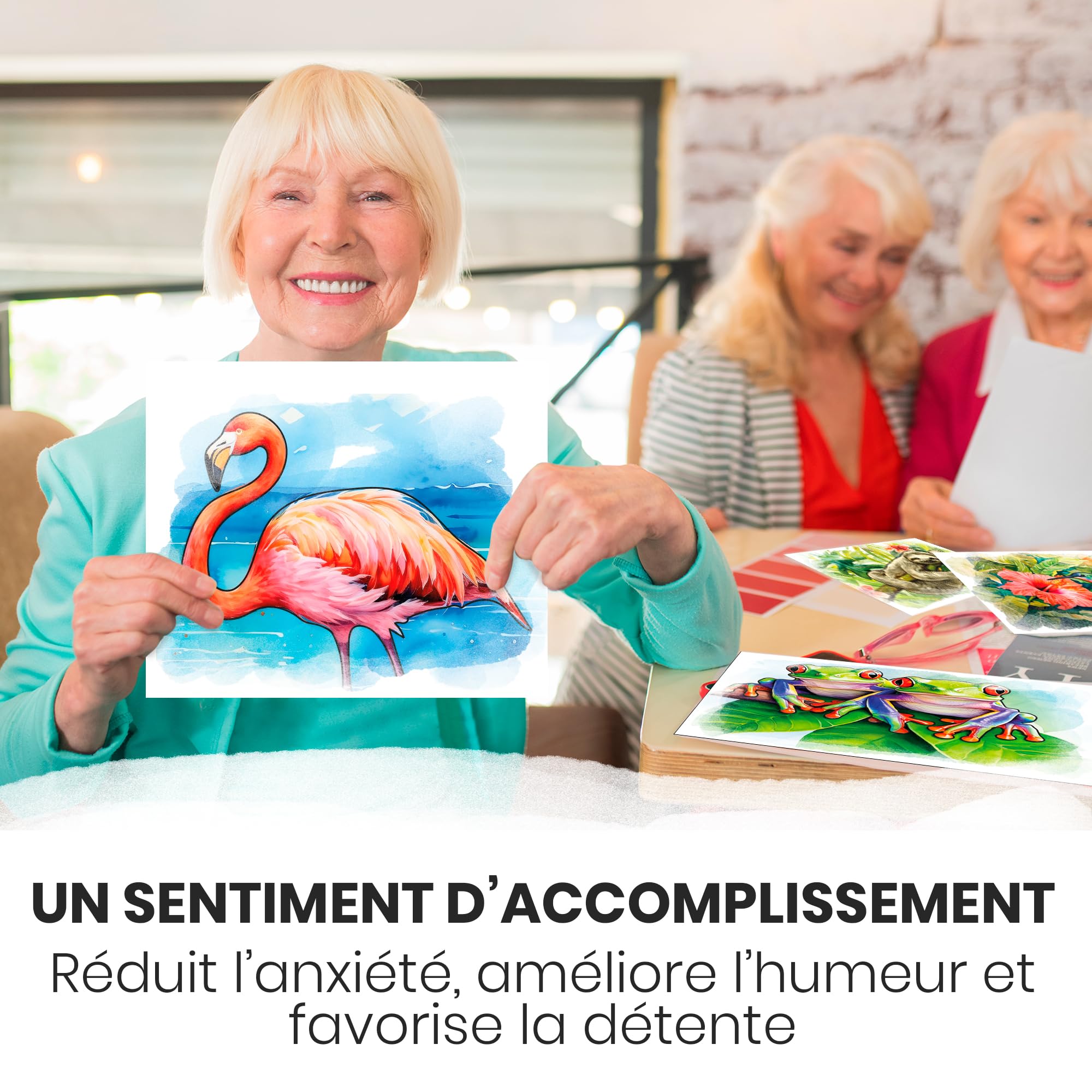 Kit de Loisirs Créatifs Personnes con Démence - Activité Manuelle Adulte | 10 Activités Peintures à l’Eau pour Alzheimer Seniors - Manuelle Adulte avec Faune des Tropiques - Jeux Cognitifs Alzheimer