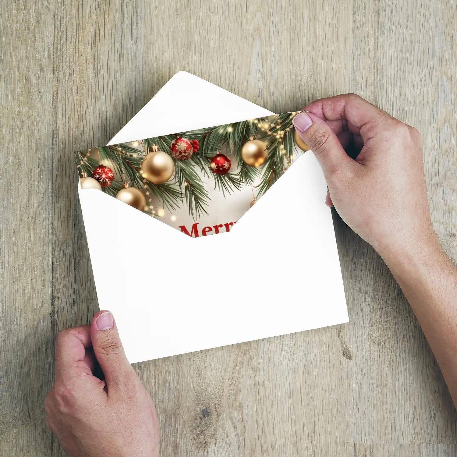 Lot de 30 cartes de Noël élégantes de qualité supérieure - 14,8 x 14,8 cm - Avec enveloppe - Cartes pliantes pour entreprises - Cartes de vœux pour Noël