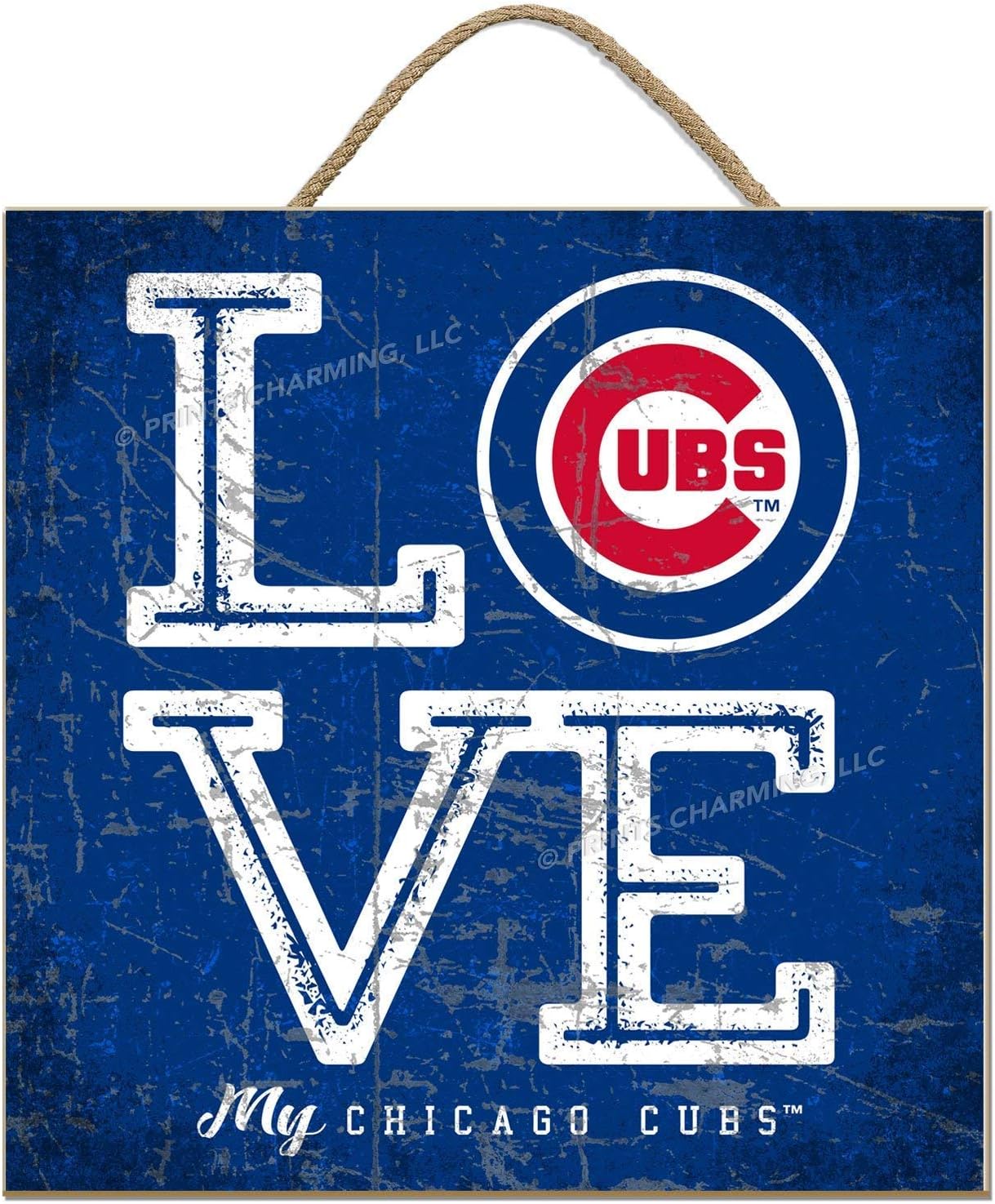 Prints Charming MLB Chicago Cubs Love Cubs Plaque, Blue, 10" x 10"