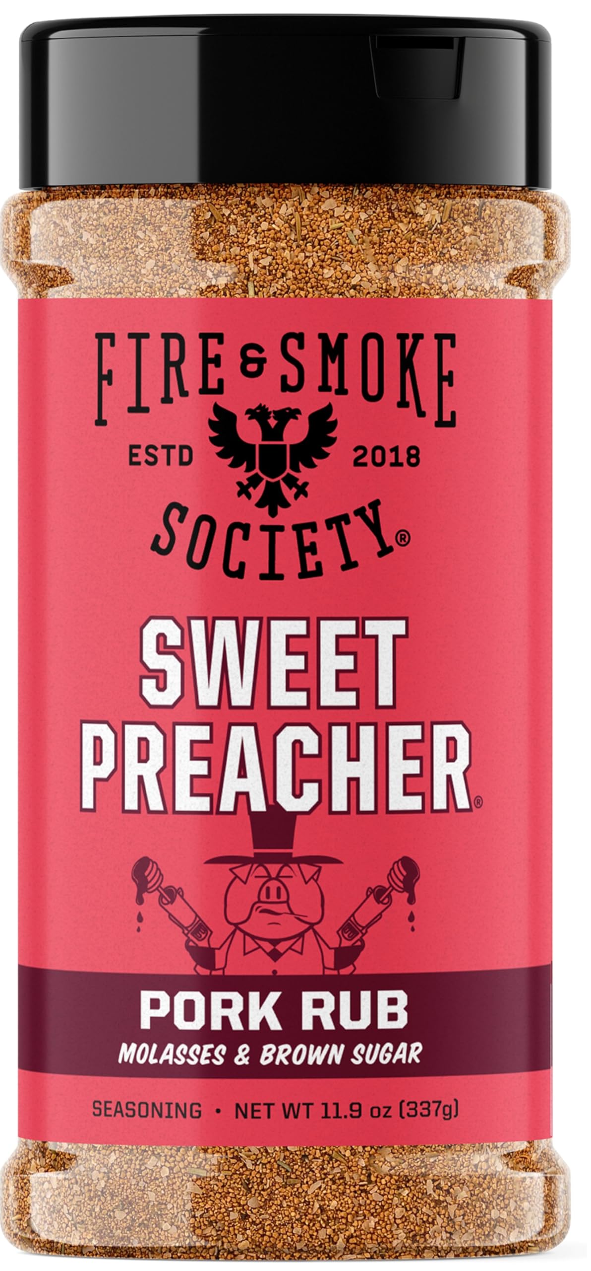 Fire & Smoke Society Sweet Preacher Pork Rub | Assaisonnement barbecue pour fumer et griller la viande | Côtelettes de porc effilochées, volaille, poulet, bœuf, pâtes sèches et épices | XL 337,4 g
