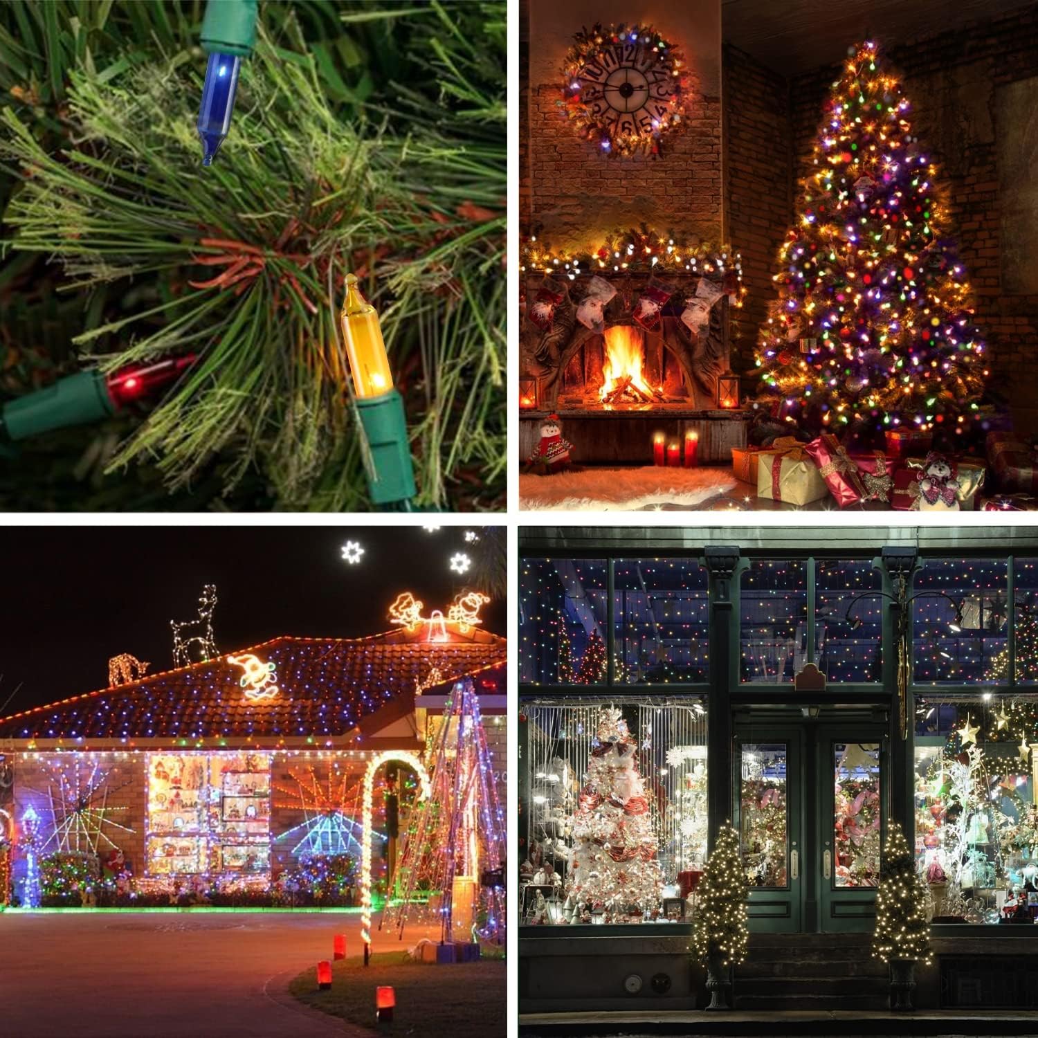 Christmas Random Shimmering Twinkle Lights - 24 of 100 Lights Twinkle, Indoor Outdoor, 20.5 Feet Light String, 100 Multi-Color Bulbs - Christmas Tree Holiday Decor Sparkling Twinkling Christmas Light
