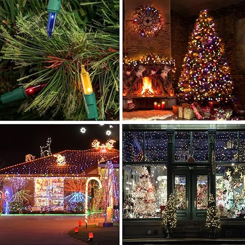 Miniatura 6 de Luces LED de Navidad parpadeantes aleatorias, 16 de 100 bombillas parpadeantes, luces LED para árbol de Navidad, para interiores y exteriores,
