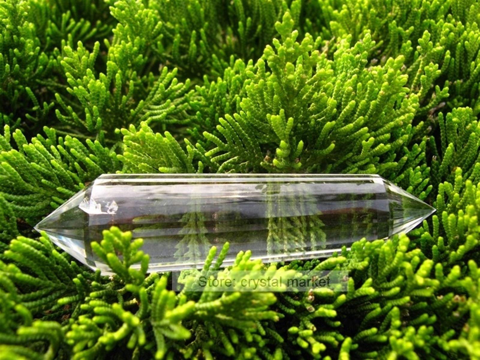 Agua Inspirada en 24 Lados Cuarto Transparente Cuarzo Cristal Doble Cristal Wand para LA COLOCIADOR Y LA DECORACIÓN del HOGAR