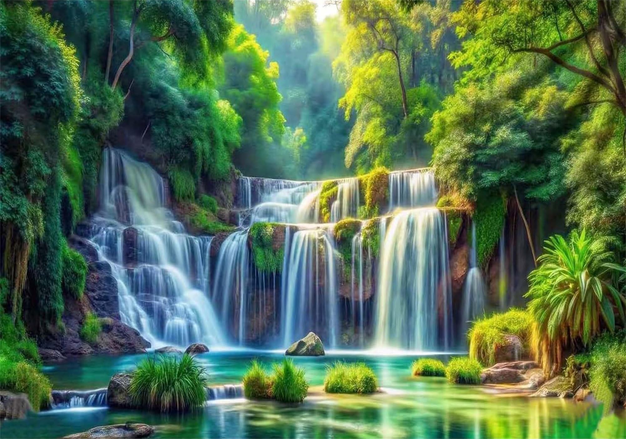 Nznanchu Women's Waterfall Diamond Painting Kit For Adults, 5D Diamond Art Kits For Beginner,Forest Gem Art,Crystal Kits Round Drill For Home Wall Decor Gifts,,Men