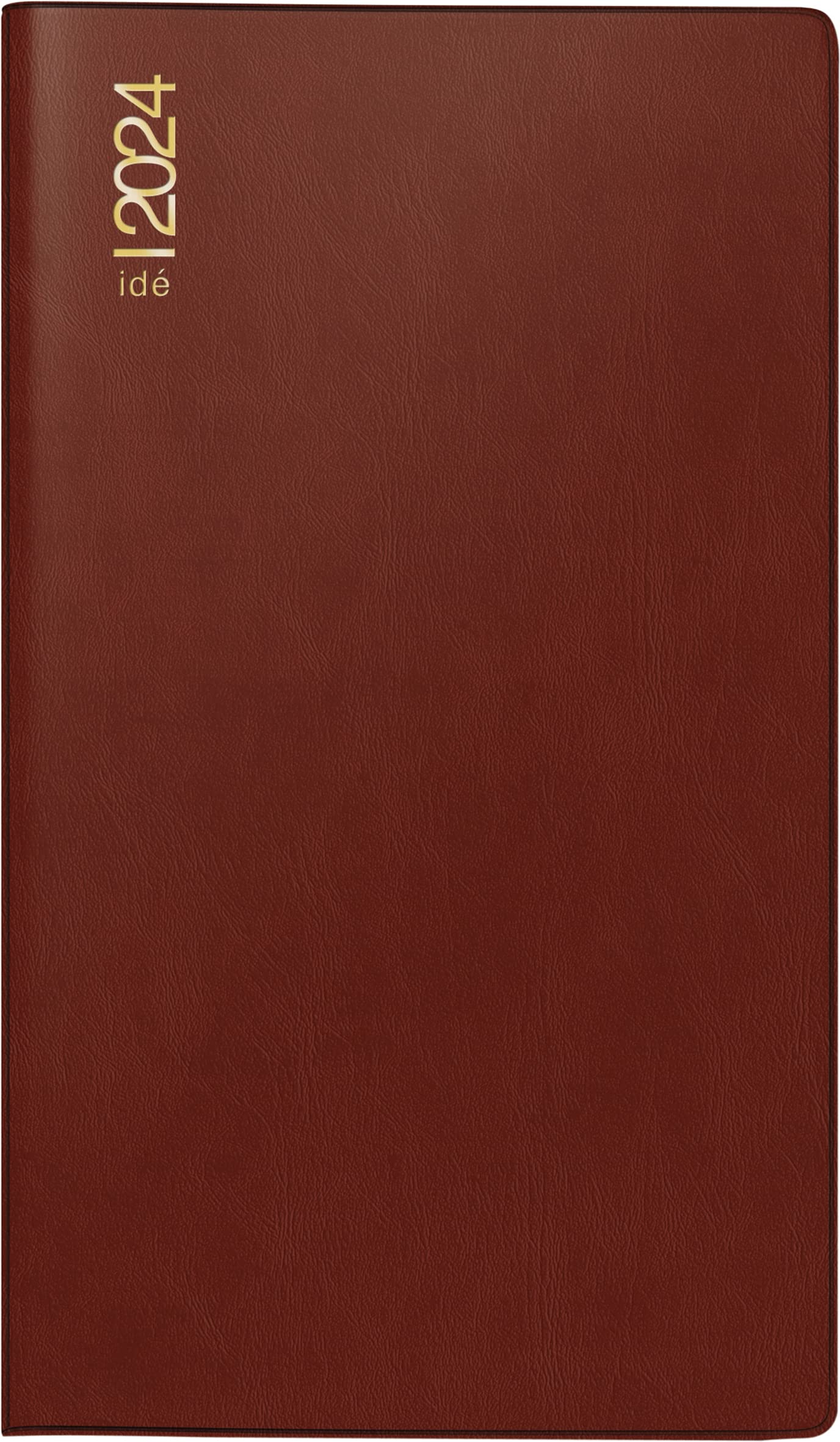 rido/idéWeekly calendar model TM 17/contacter 2024, 2 pages = 1 week landscape sheet size 8.7 x 15.3 cm, burgundy