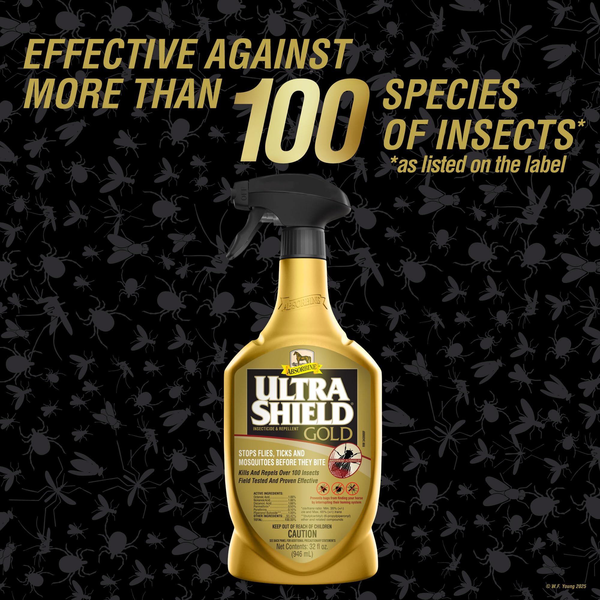 Absorbine UltraShield Gold Insecticide & Repellent for 100+ Insects, Use on Horses - image 3