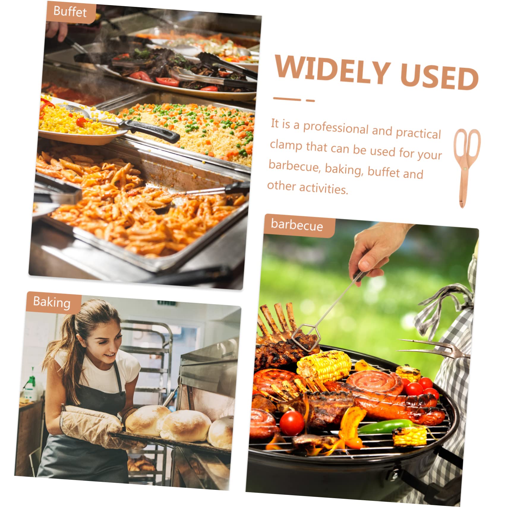 IMIKEYA 5pièces Pince De Cuisine Multi-usage Inoxydable Ustensile Pratique Pour Barbecue Service De Table Et Préparation Alimentaire