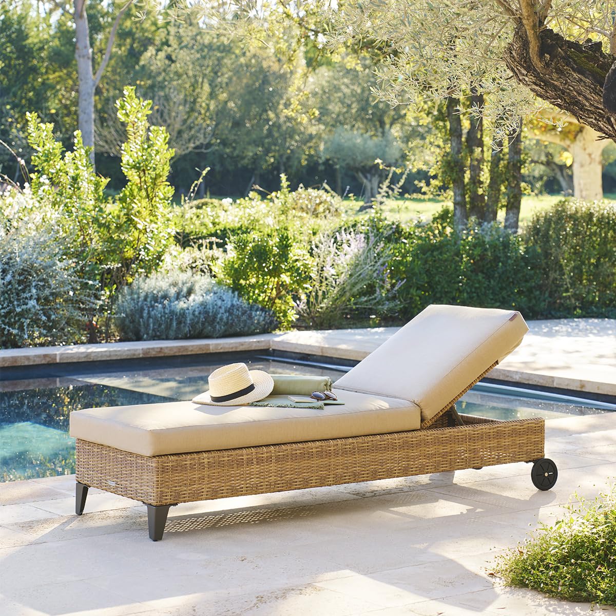 Hespéride - Lit de Piscine boali Savana Aluminium résine tressée et Polyester